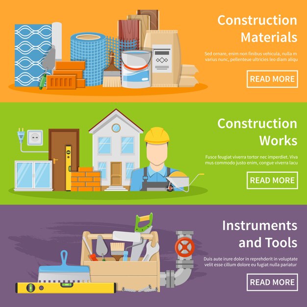 Banners de materiales de construcción