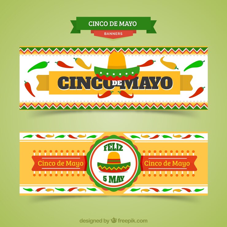 Vector gratuito banners mexicanos de cinco de mayo