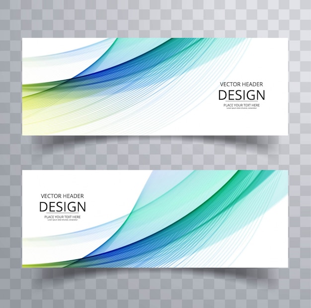 Banners modernos abstractos ondulados