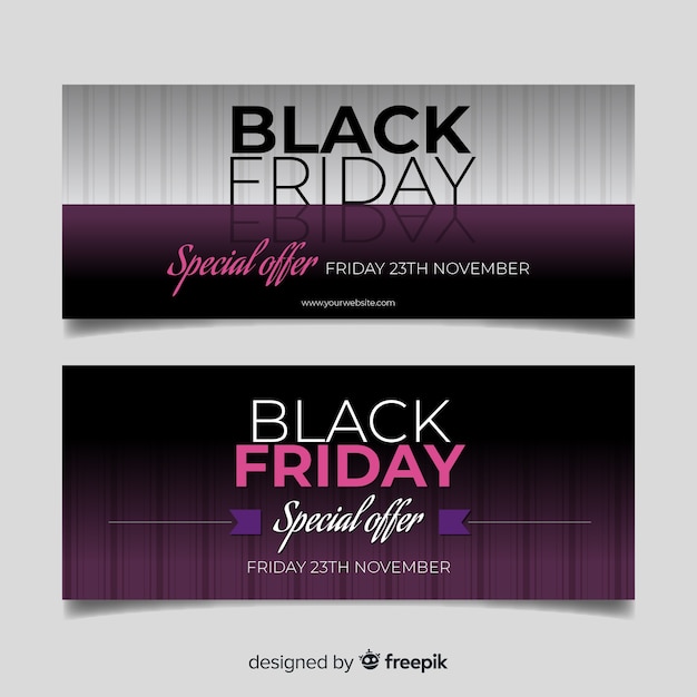 Vector gratuito banners modernos de black friday con estilo elegante