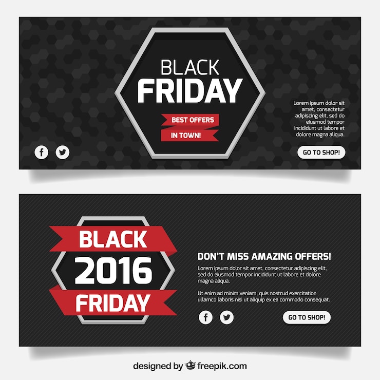 Vector gratuito banners modernos de black friday