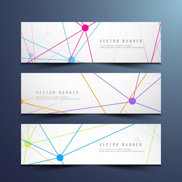 Vector gratuito banners modernos coloridos de tecnología