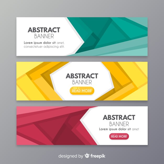 Banners modernos con diseño abstracto