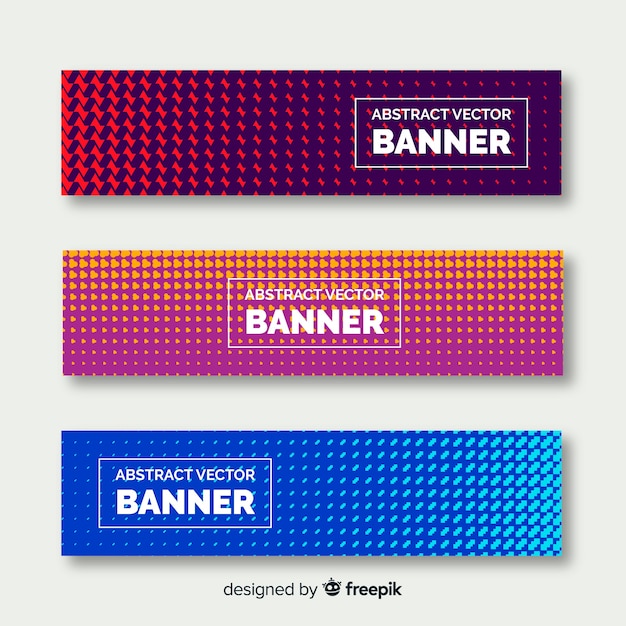 Vector gratuito banners modernos con diseño abstracto