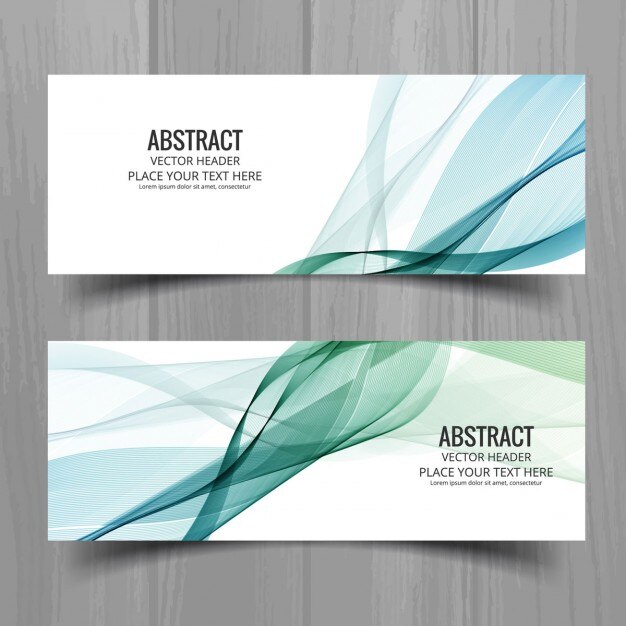 Banners modernos estilosos con ondas