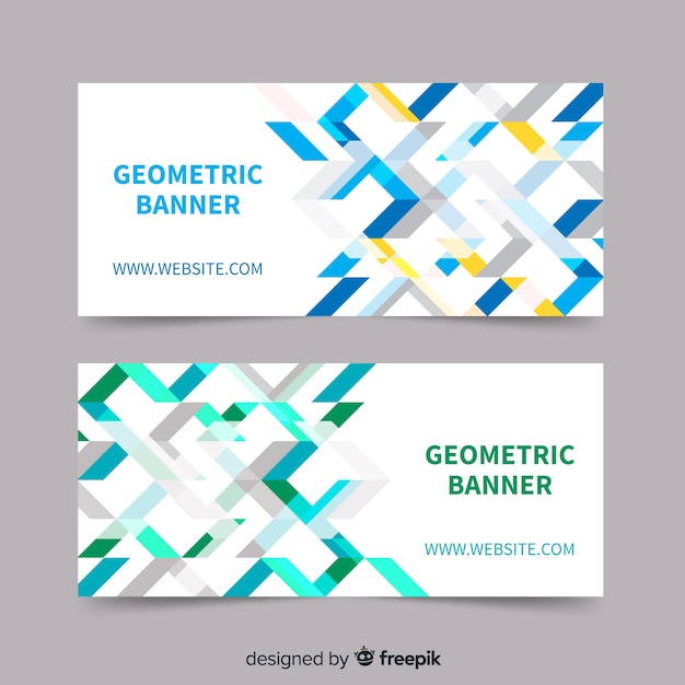 Banners modernos con formas abstractas