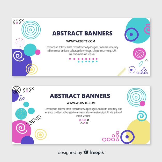 Banners modernos con formas abstractas