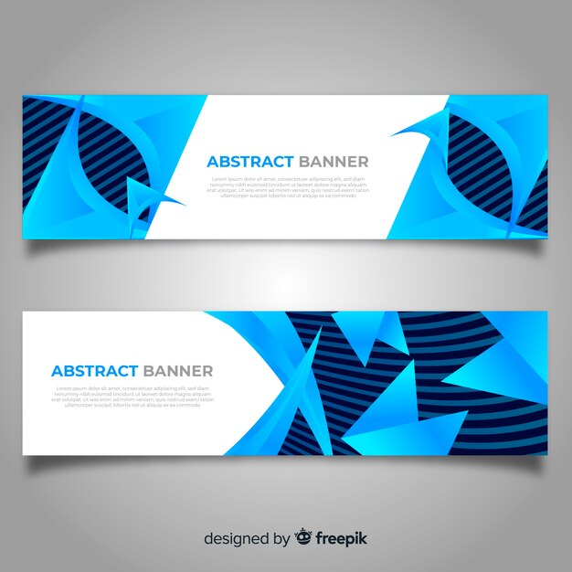 Banners modernos con formas abstractas