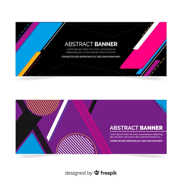 Banners modernos con formas abstractas