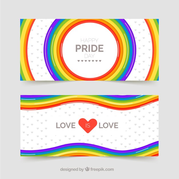 Vector gratuito banners modernos para lgtb pride