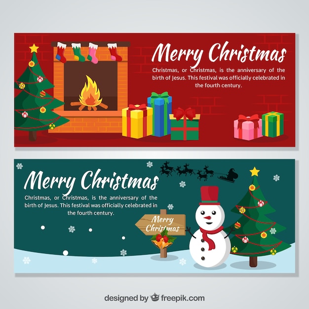 Banners modernos de navidad