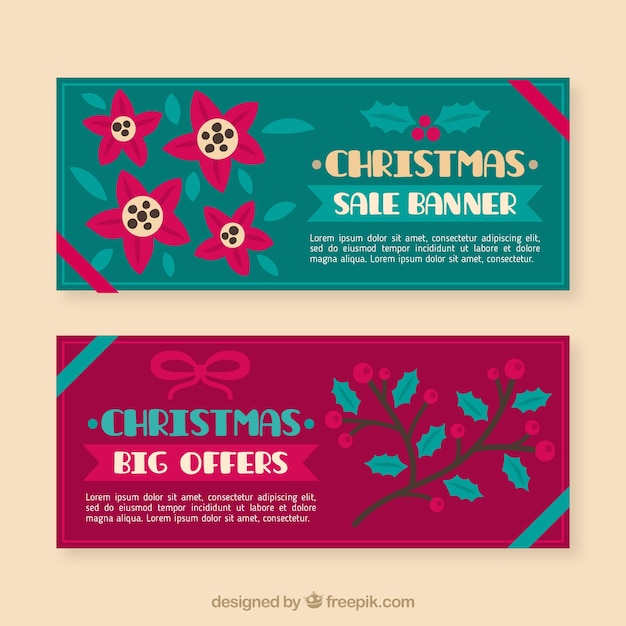 Vector gratuito banners modernos de navidad