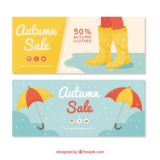 Banners modernos de otoño