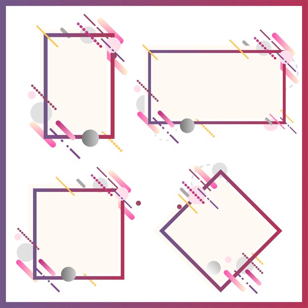Banners modernos en varias formas conjunto ilustración