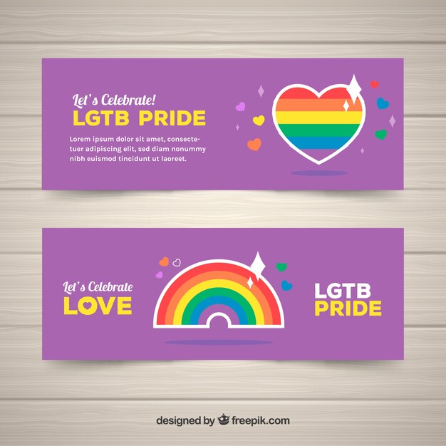 Banners morados de lgtb pride