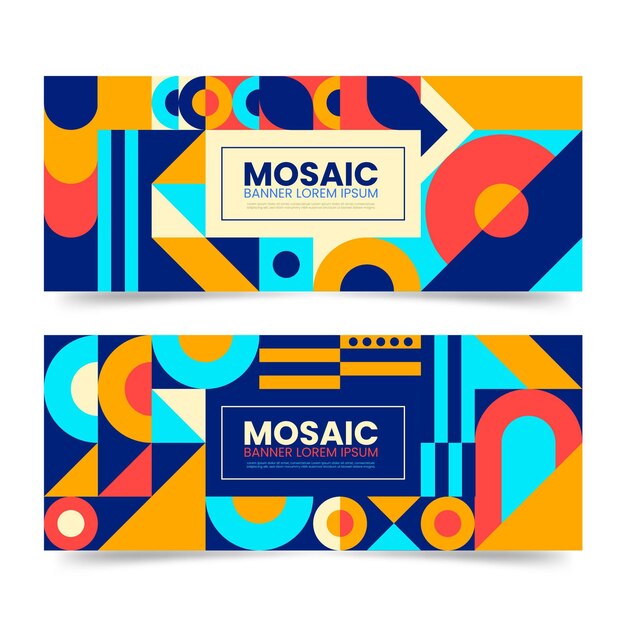 Banners de mosaico plano