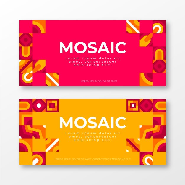 Banners de mosaico plano