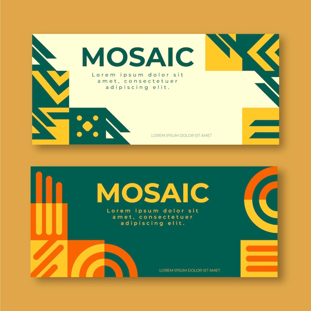 Vector gratuito banners de mosaico plano