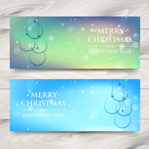 Banners de navidad con adornos de cristal