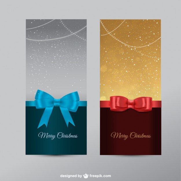 Vector gratuito banners de navidad con lazos