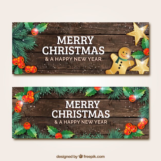 Banners de navidad de madera