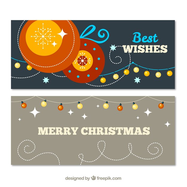 Banners de navidad con mensajes de felicitación