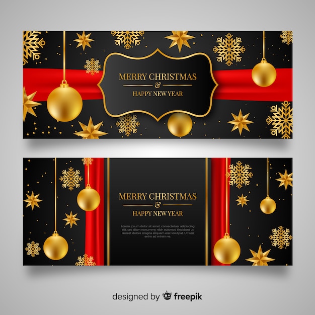 Banners de navidad realistas