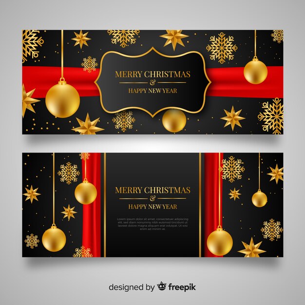 Banners de navidad realistas