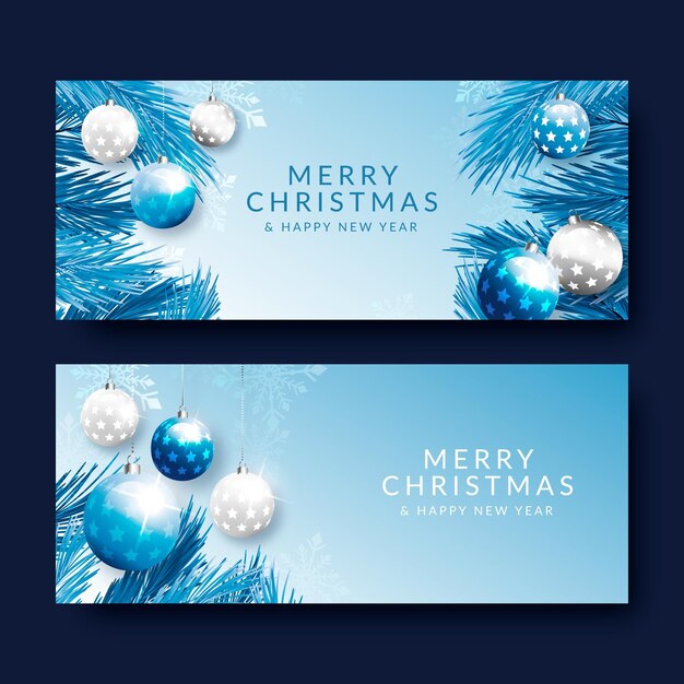 Banners de navidad realistas