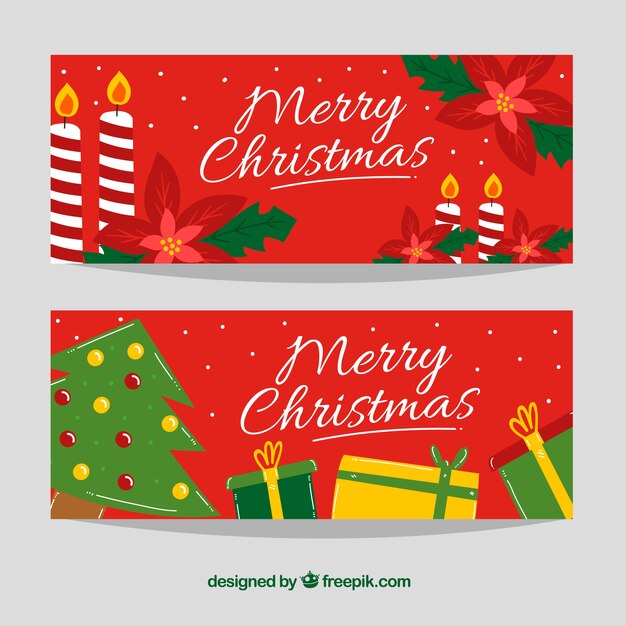 Banners de navidad rojos
