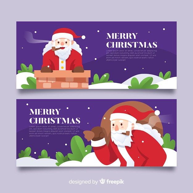 Banners de navidad con santa