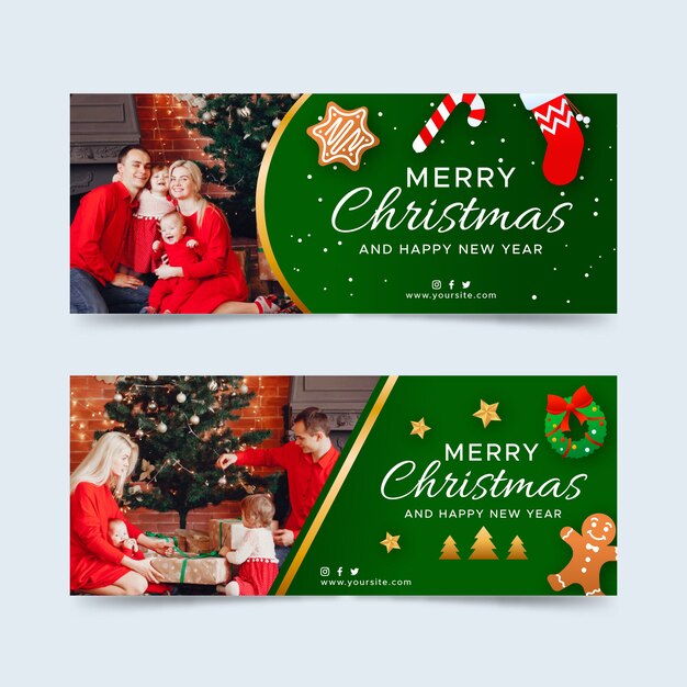Banners de navidad con set de fotos