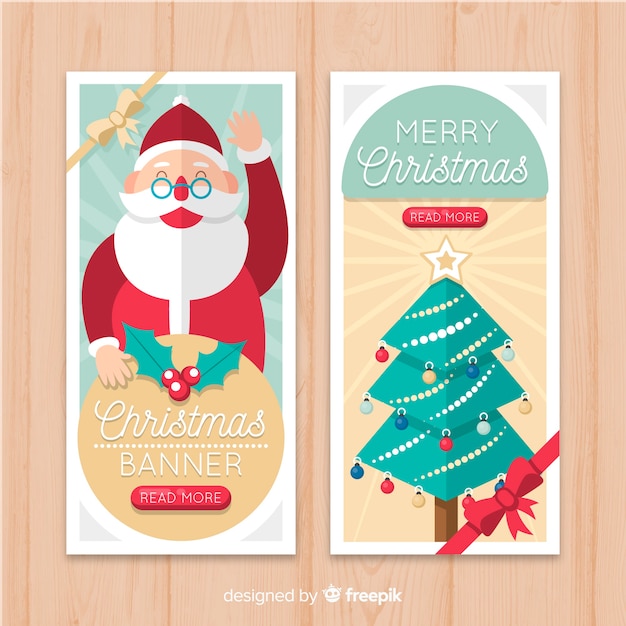 Vector gratuito banners de navidad verticales