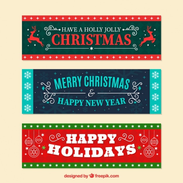 Banners navidad vintage