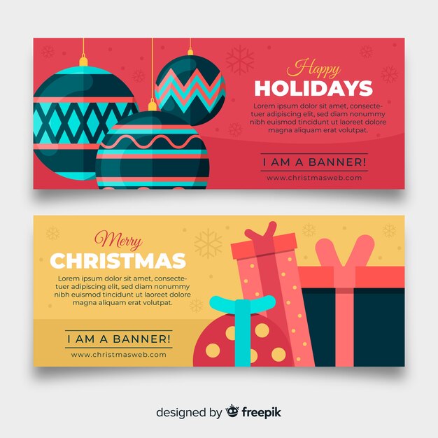 Vector gratuito banners de navidad