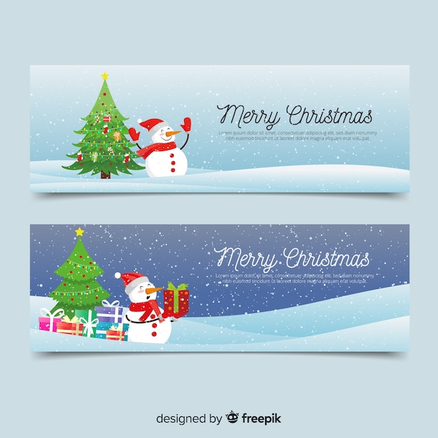 Vector gratuito banners de navidad