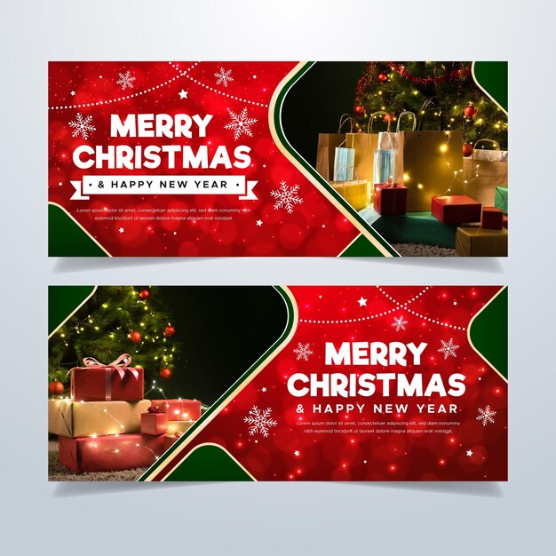 Banners navideños con saludo