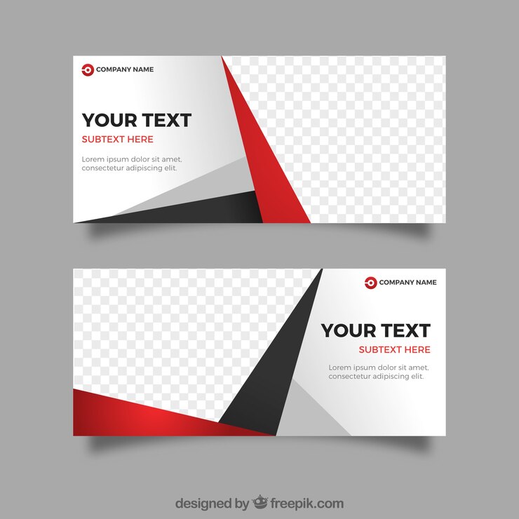 Vector gratuito banners de negocios con formas abstractas