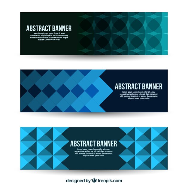 Banners de negocios con formas geométricas