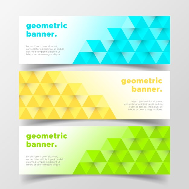 Banners de negocios geométricos