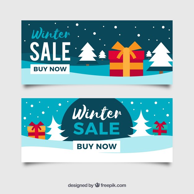 Banners de ofertas de invierno