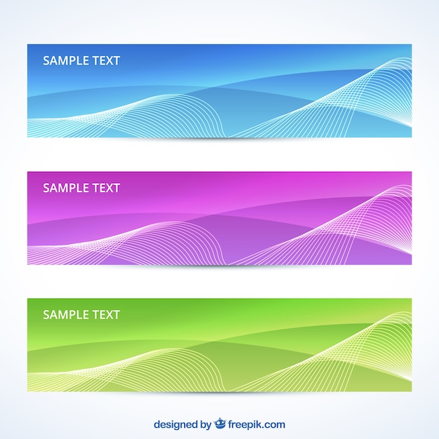 Banners con las ondas abstractas