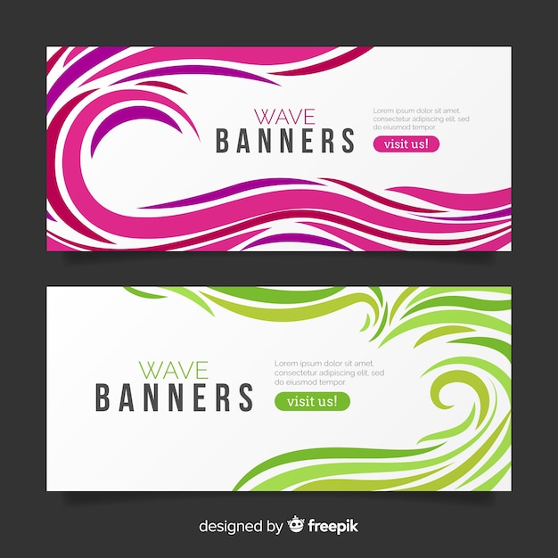 Banners con ondas abstractas