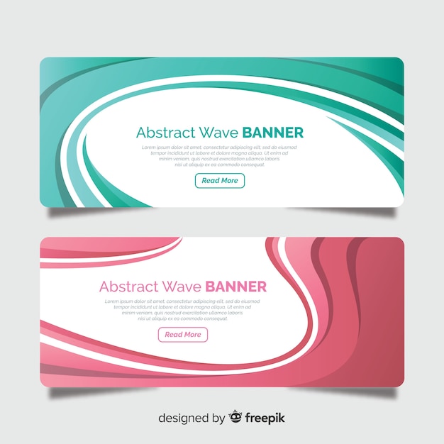 Vector gratuito banners con ondas abstractas