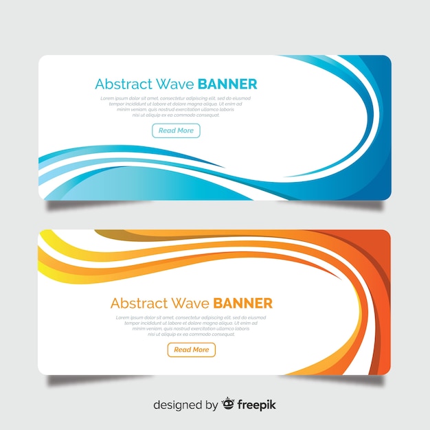 Vector gratuito banners con ondas abstractas