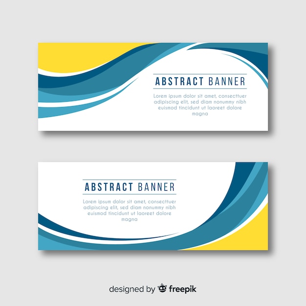 Vector gratuito banners con ondas abstractas