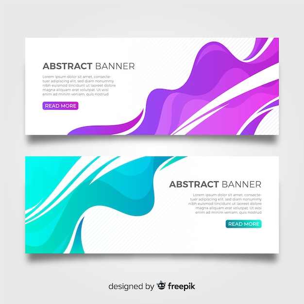 Vector gratuito banners con ondas abstractas