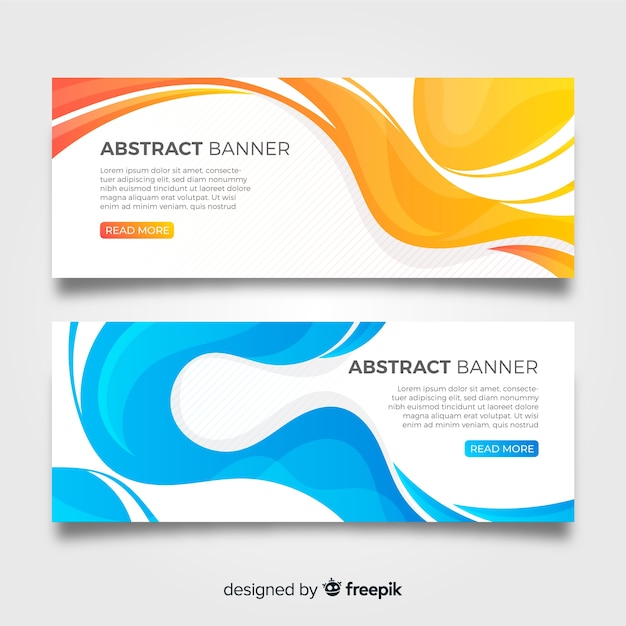 Vector gratuito banners con ondas abstractas