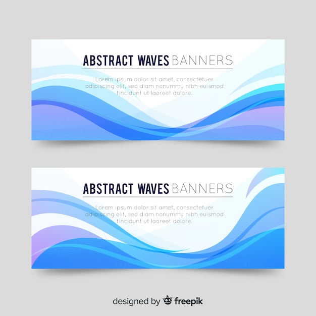 Banners de ondas abstractas