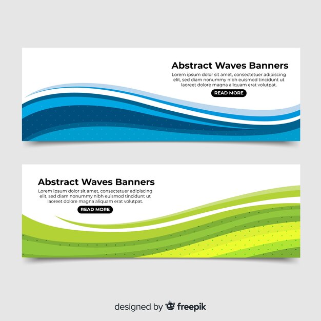 Banners de ondas abstractas